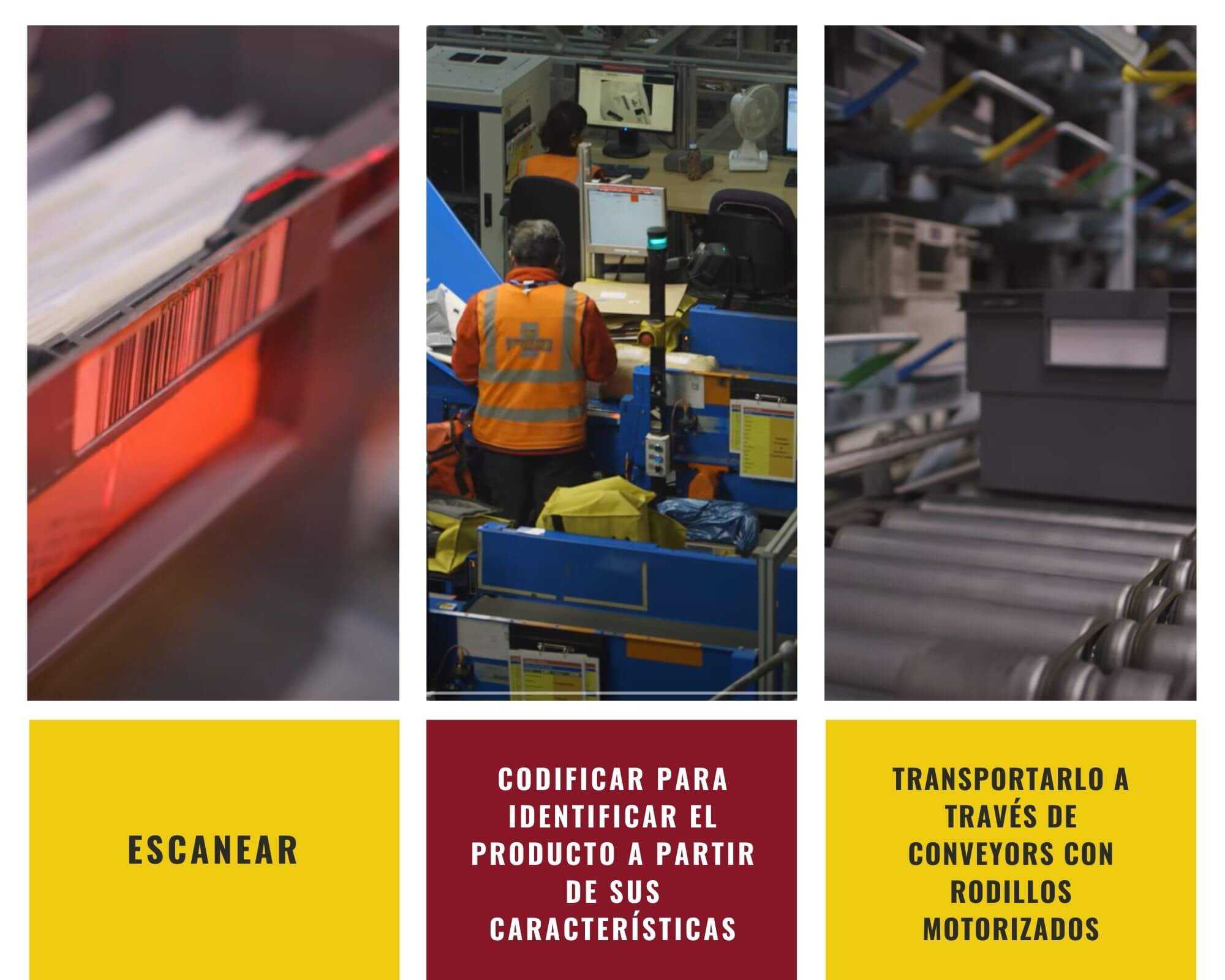Rodillos motorizados para logística postal y de paquetería.