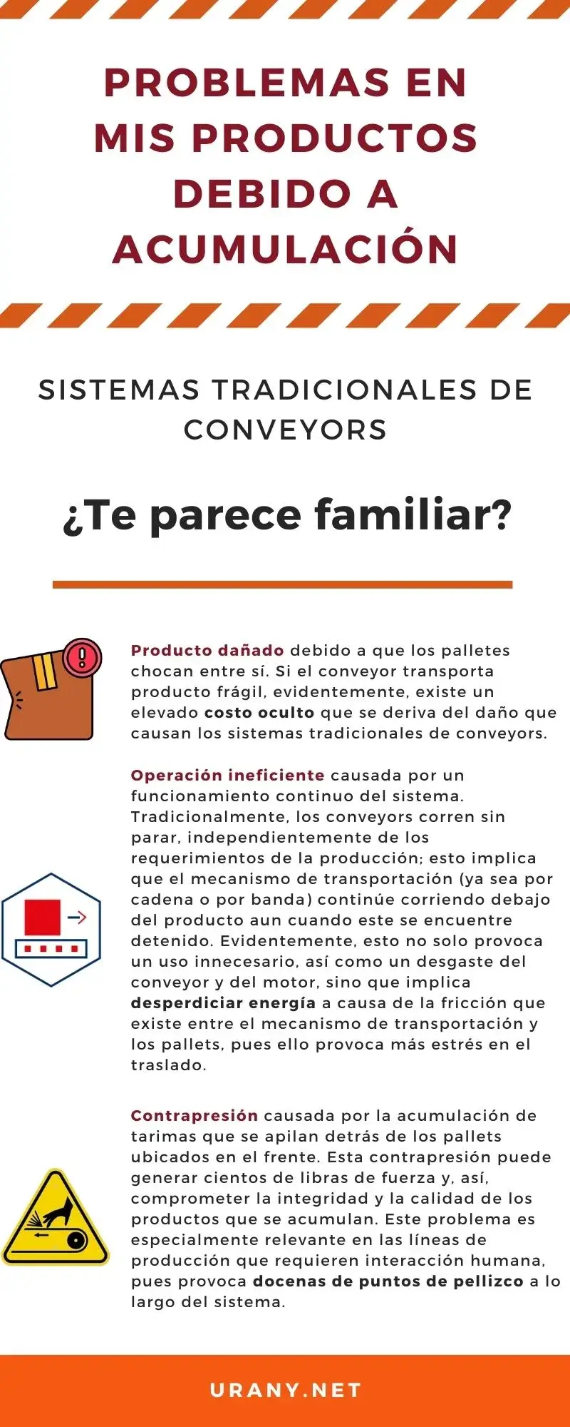 Problemas por acumulación en conveyors