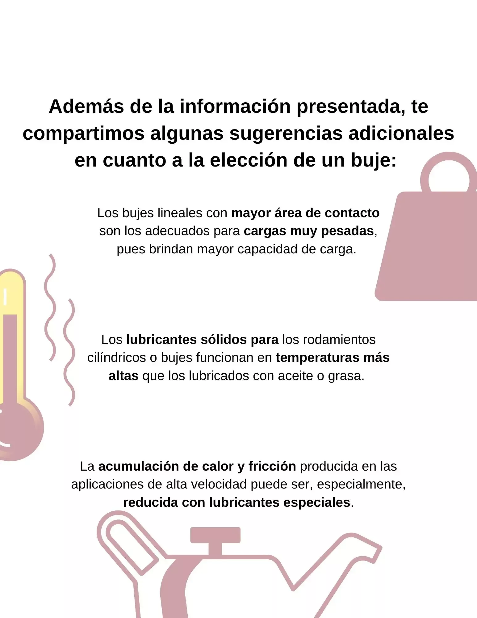 Sugerencias al elegir un buje