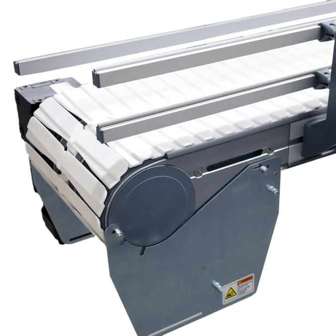 TRANSPORTADOR DE  PALLETS DE CADENA PLÁSTICA