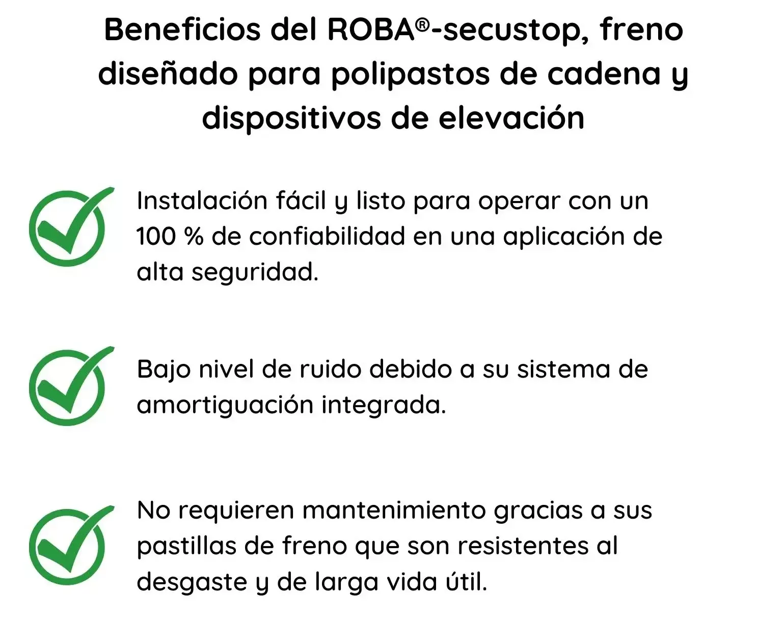 Beneficios para los polipastos.