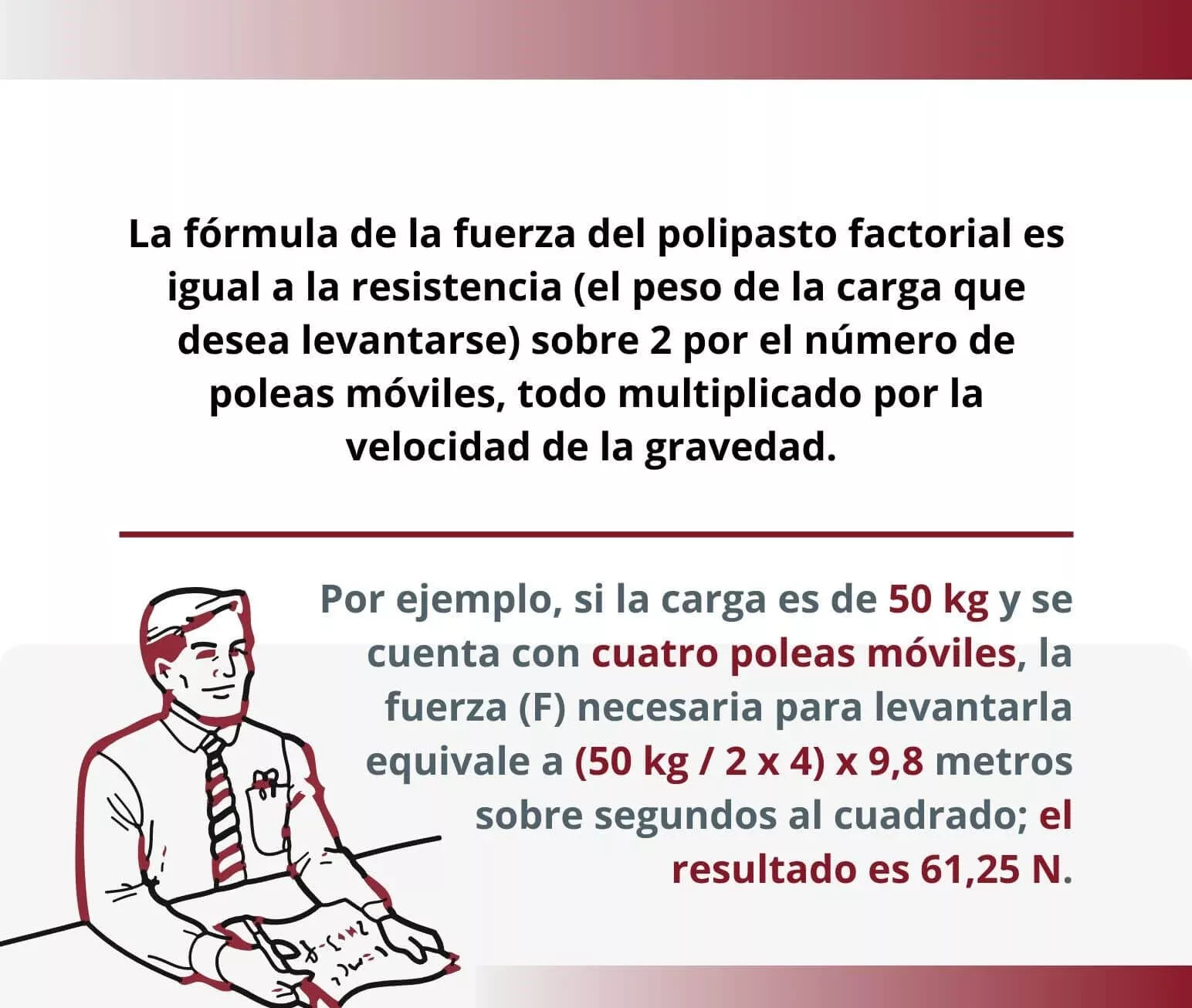 Fórmula para polipastos factoriales